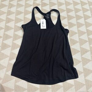 Universal standard solid black Racerback tank top